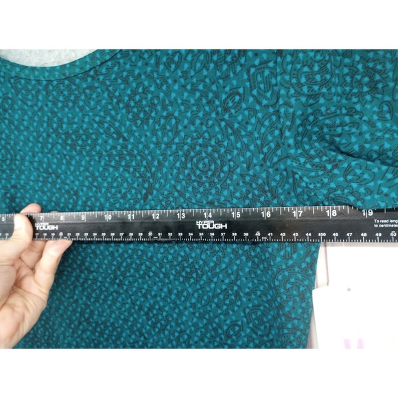 NWT LuLaRoe Dress SZ M Sheath Stretch Julia Style Turquoise 3/4 Sleeves Knee Len - Picture 12 of 16